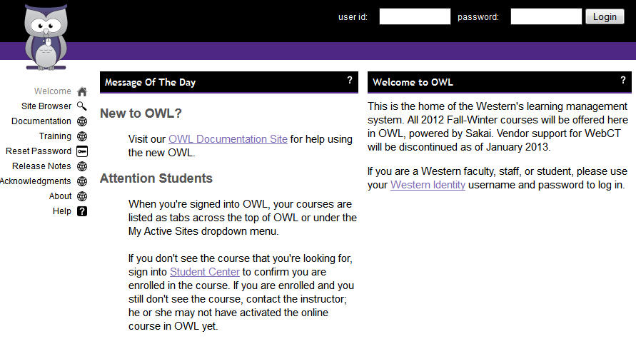 OWL Gateway page