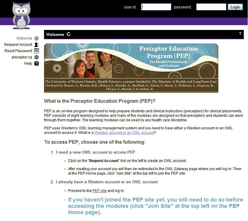 PEP Gateway page