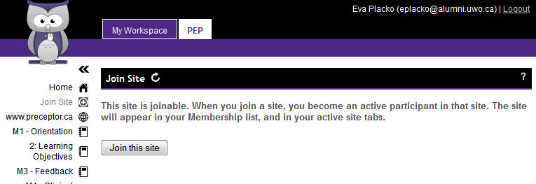Join PEP site