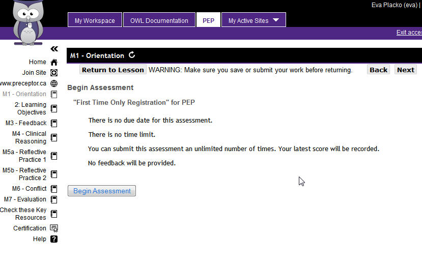PEP Questionnaire